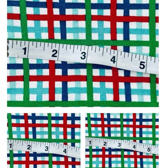 FQ Bundle 3FQ Christmas FQ Plaid Green Red Blue Fat Quarter 100% Cotton Fabric - Picture 1 of 2